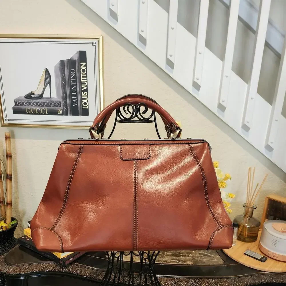 Banuce Italian Full Grain Leather Doctor Bag NEW